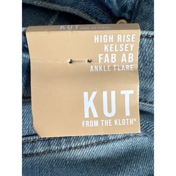 NWT Kut From The Kloth Kelsey High Rise Fab Ab Ankle Flare Medium Wash Size 4 - Picture 5 of 13